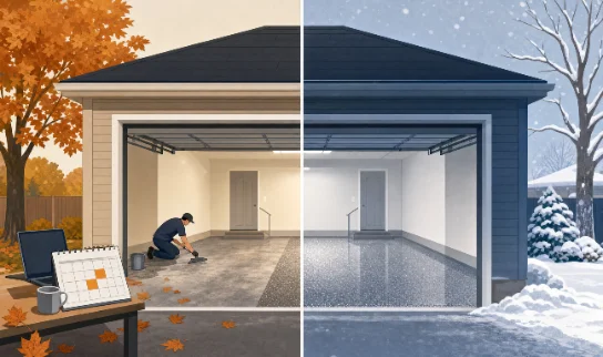 garage · winter timeline