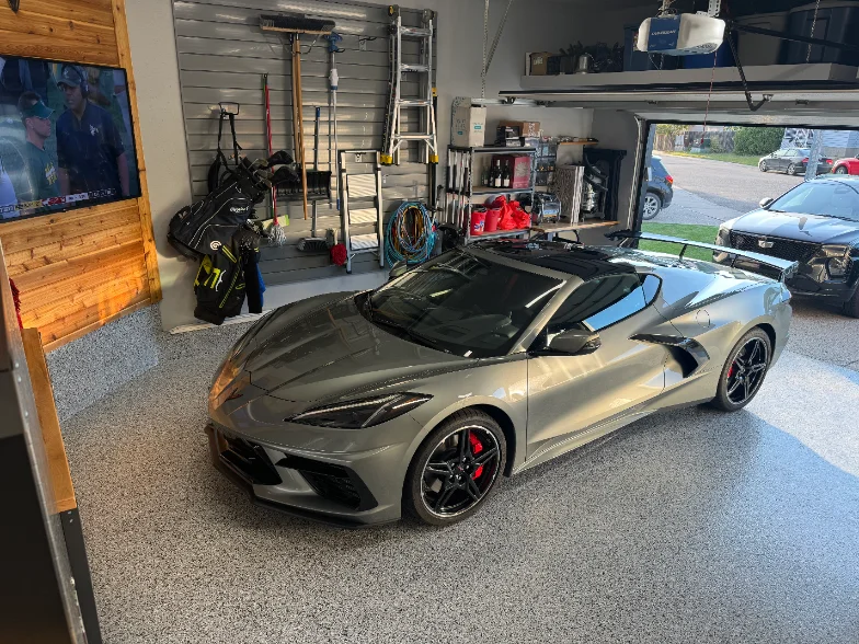 garage · charcoal polyaspartic