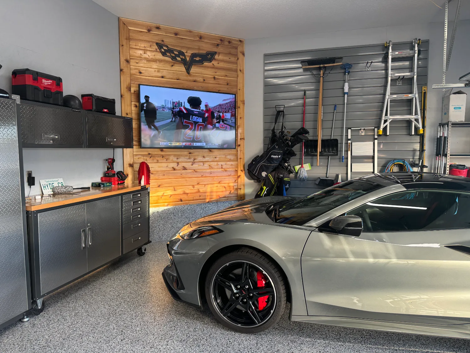 garage · granite-flake showroom